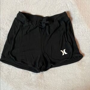Hurley Black Athletic Shorts with Drawstring Waistband